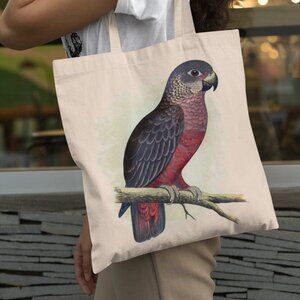 Dusky Parrot Vintage Print Graphic Canvas Tote Bag